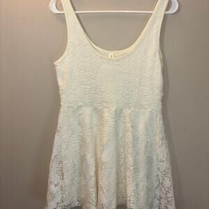 Aeropostale White Lace Mini Dress (Large)